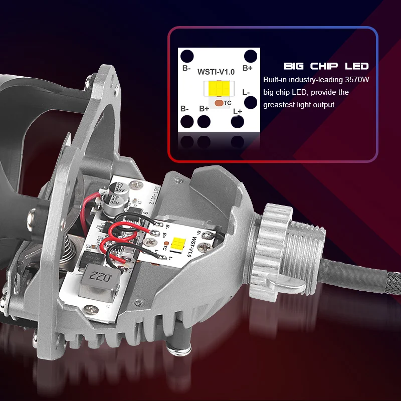2 5-дюймовые двухсветодиодные линзы для проектора светодиодные фар H7 H4 9005 9006