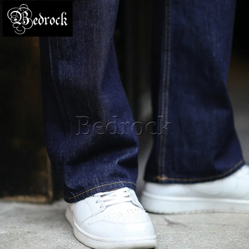 MBBCAR 80's disco culture modern retro flared pants 14oz indigo one washed red line denim selvedge boot cut jeans for men 7401