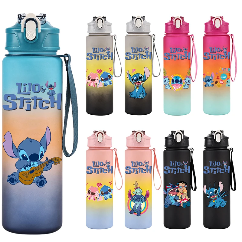 750 мл бутылка для воды Lilo Stitch аниме мультяшная чашка питья большой емкости