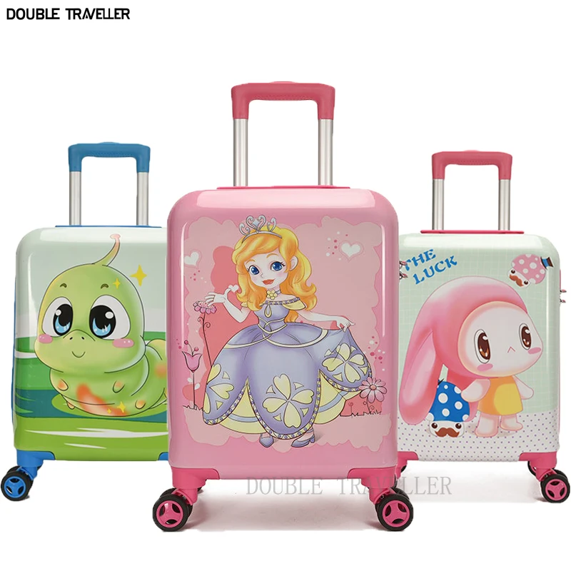New cartoon travel kids suitcase cute trolley luggage for girls boys cute rolling luggage carry on cabin suitcase on wheels 2022