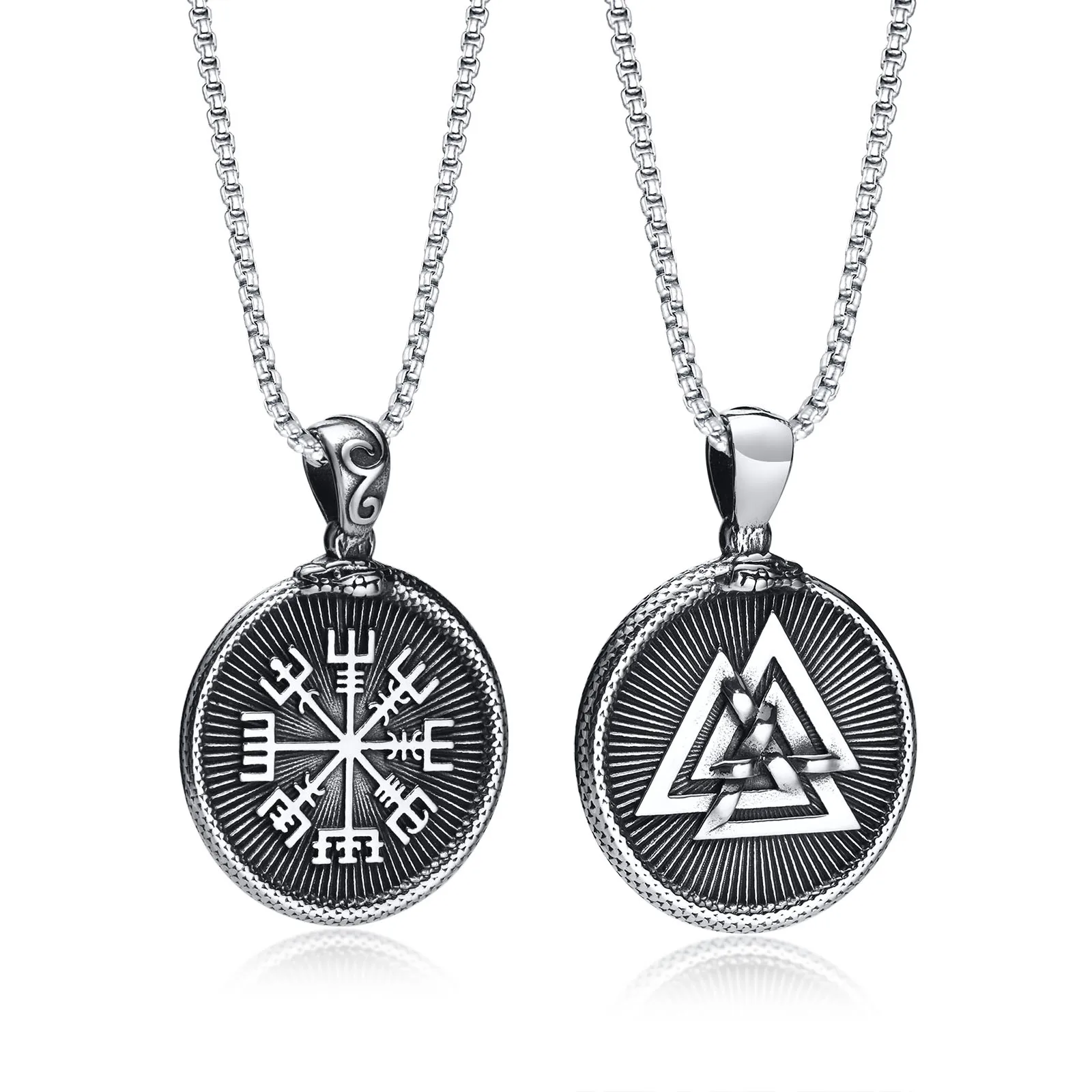 Viking Vegvisir Wayfinder кулон Necklacec со змеиным бордом из нержавеющей стали Runic символ