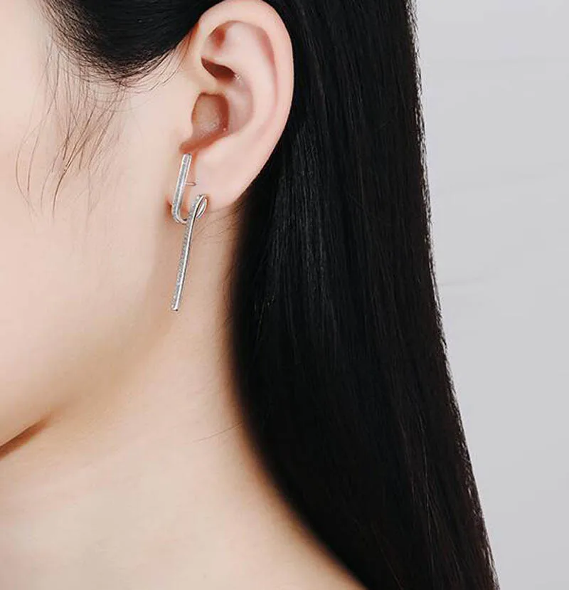

Pave Water Wave with Crystal Stud Earring for Women Girl Lady Fine Jewelry Gift AAA Zircon