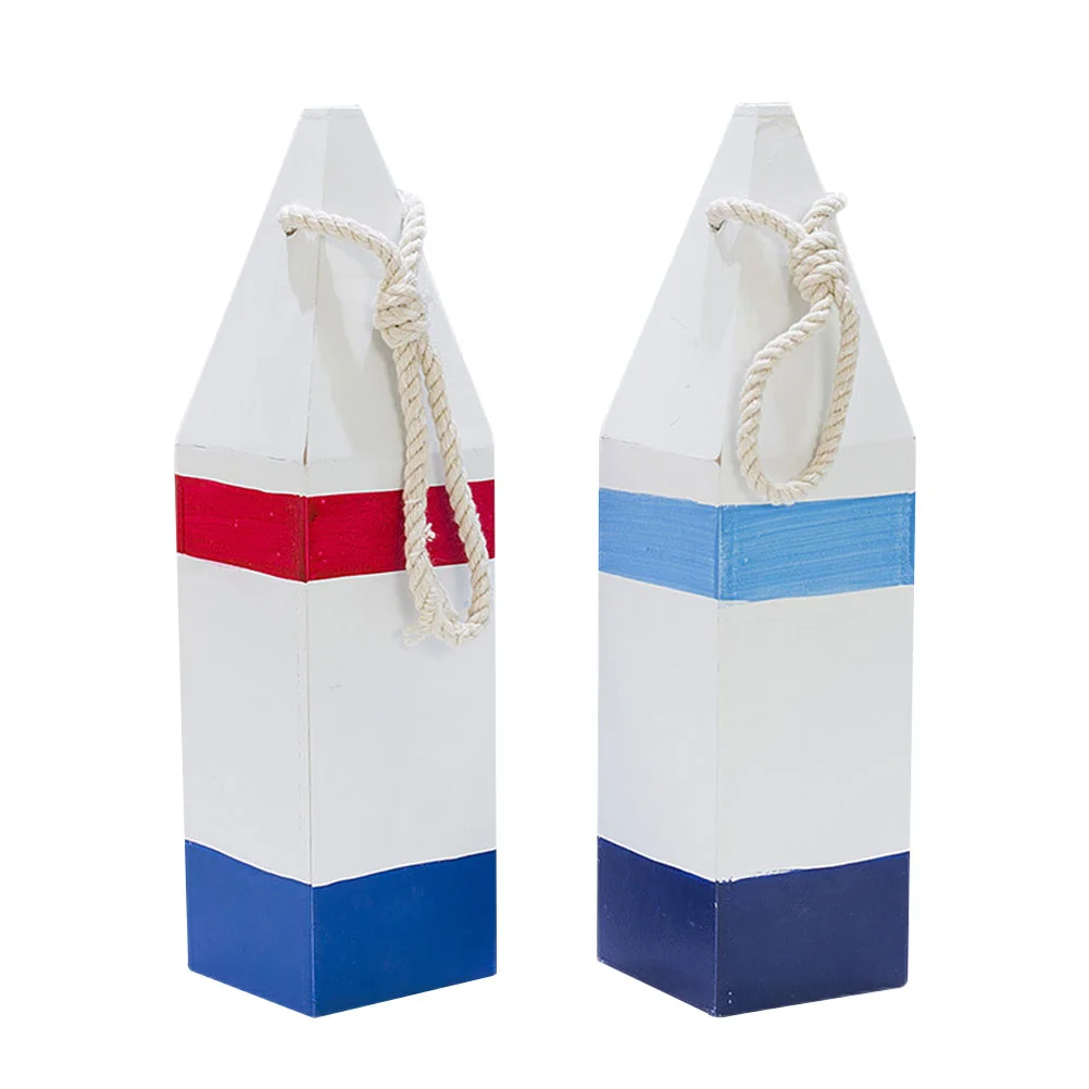 

2 Pcs Home Décor Buoy Wall Ornaments Coastal Nautical Theme Ornaments Beach Wooden Wall Decor Nautical Tree Decoration