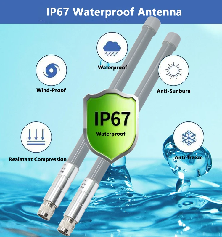 Long Range Outdoor Waterproof Aerial 2.4G 5.8G 8DBI Helium Hotspot Miner FRP Antenna Wifi Wireless Fiberglass Antenna N male