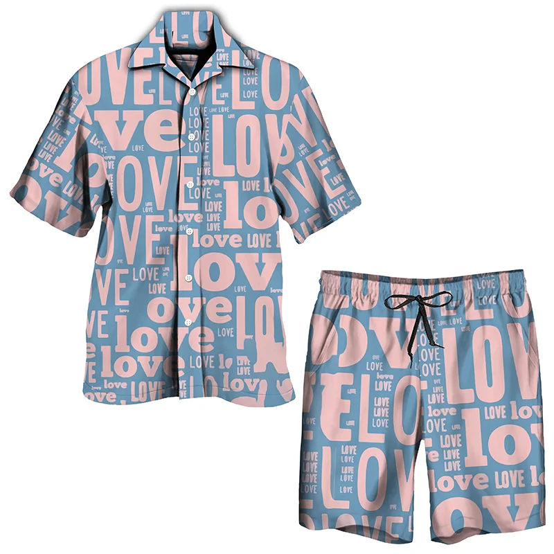 

Женский комплект из 2 предметов, Повседневная рубашка с коротким рукавом и шорты, пляжный костюм в гавайском стиле для отпуска, с принтом граффити, уличная одежда, лето 2023