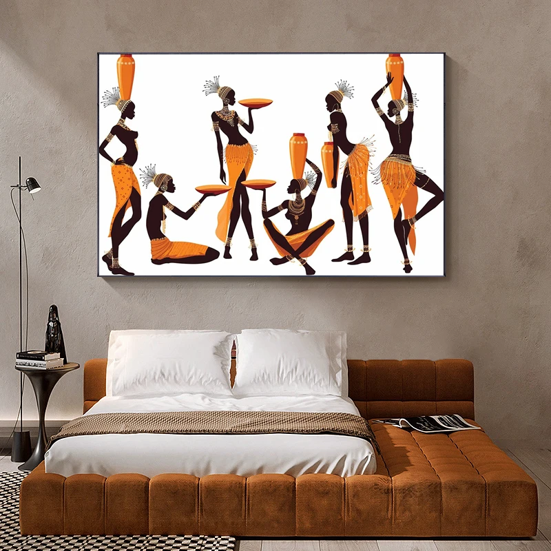 

African Abstract Art Black Woman Oil Painting on Canvas Cuadros Posters and Prints Scandinavian Wall Art Picture Home Decor