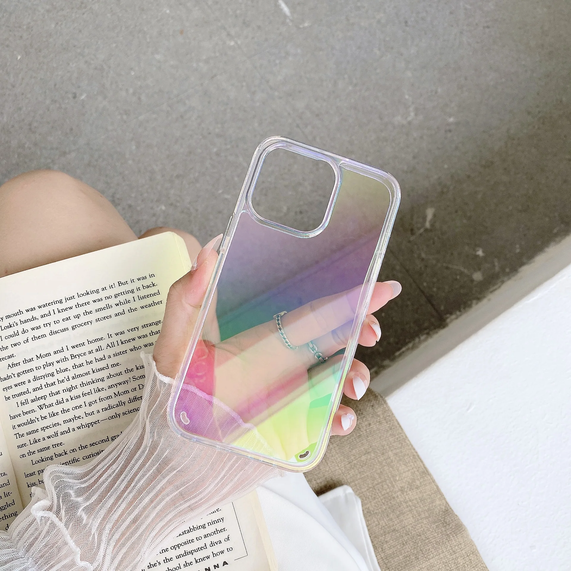 

For Samsung Galaxy S22 Mobile Phone Case S22 Ultra Color Plated Acrylic PC Hard Case Samsung S20ultra Aurora Case