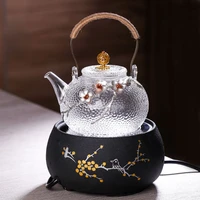 Glass Teapot Copper Handles Loop-Handled Teapot Plum Electric Ceramic Stove Household Water Boiling Kettle Tea CookerTea-Boiling