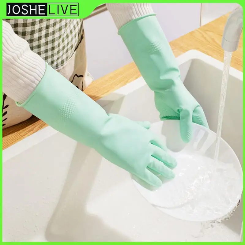 

Safe Material Soft Fit Thickened Cleaning Scrubber Waterproof Cleaning Gloves Dishwashing Glove For Household Chores Kitchen