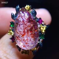 natural red lepidocrocite super 7 seven adjustable ring red super 7 ring 925 sterling silver 17 510 3mm beads rings aaaa