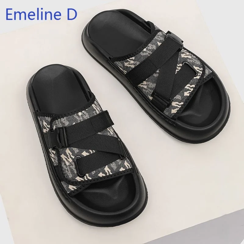 Фото Мужские слипоны с ретро-цветочным камуфляжным принтом, текстильный верх, двойная регулируемая перекрестная лямка с пряжкой, повседневные плоские туфли №5