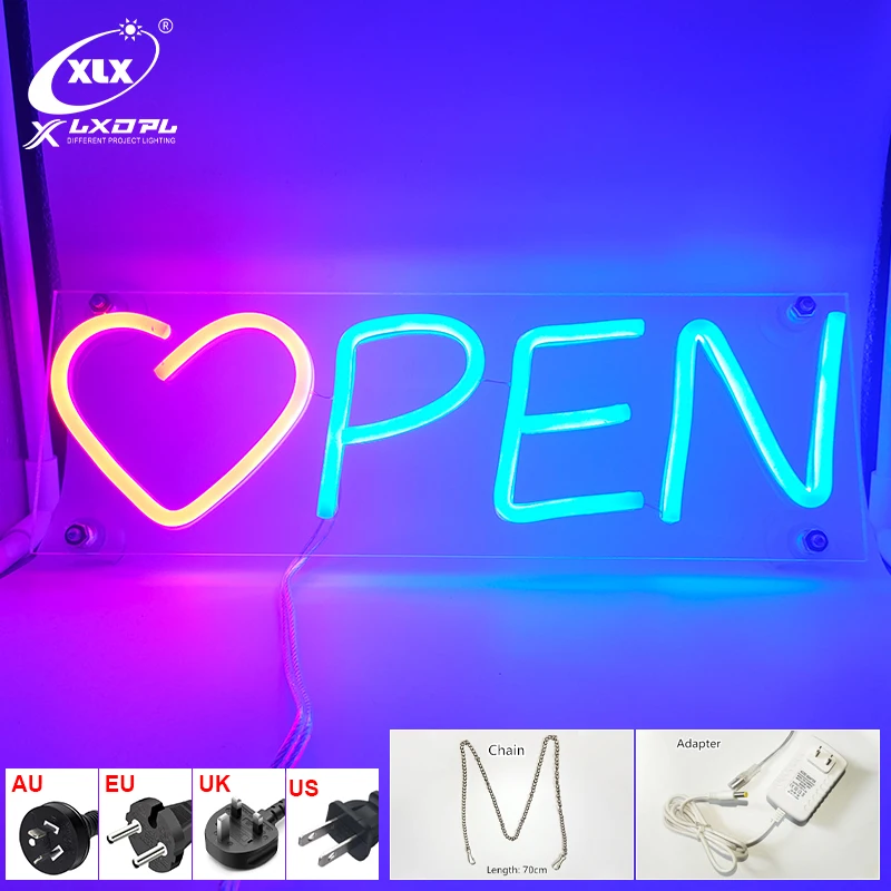 XLXDPL OPEN Signage Store Advertising Light Open Neon Sign Light Busines LED Neon Billboard For Bars Coffee Decoration