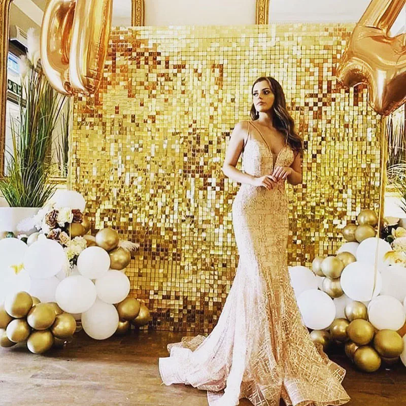 

Party Background Curtain Glitter Backdrop Wedding Decoration Baby Shower Adult Kids Birthday Party Wall Sequin Foil Curtain 2x1M