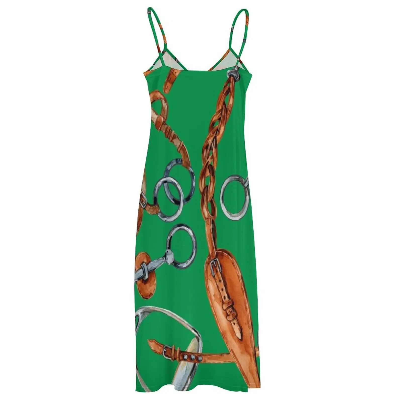 упряж лошади с акварельным узором. Платье без рукавов для верховой езды женские