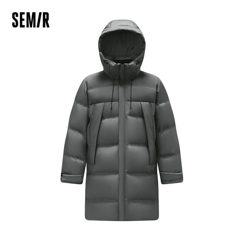 Фото Пуховик Semir, мужская, с длинным капюшоном, свободная, простая, универсальная, зимняя мужская одежда 2025 года, зимняя верхняя одежда №3