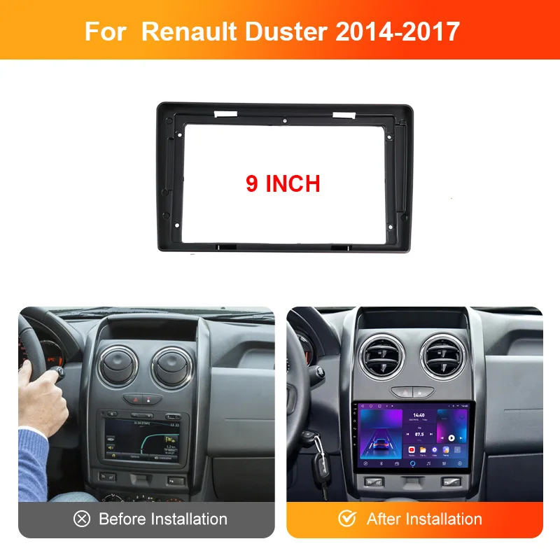Для RENAULT DUSTER 2012-2018 9/10.1 дюймовый автомобильный радиоприемник Android MP5 телефон рамка