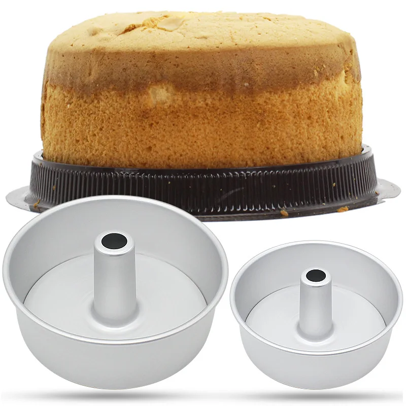 

6/8inch Hollow Chimney Chiffon Cake Mold Pan Aluminum Alloy Round Cheesecake Mousse Pan Removable Bottom Baking Cake Tools
