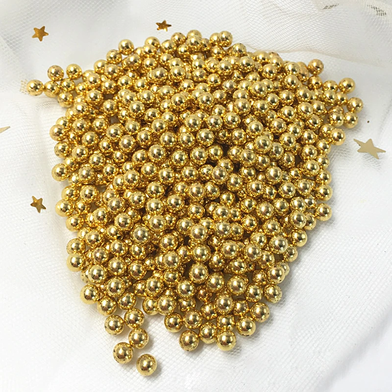 

Golden Beads Round Without Hole 20g Imitation Pearl Mixed Size Beads For Handmade DIY Necklace Bracelet Jewelry Making Findings