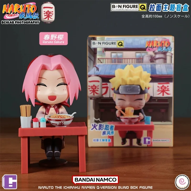 Фото Коллекционная фигурка Bandai Namco Ichiraku Ramen Q Version в слепой коробке, модель аниме-персонажа, украшение для автомобиля, подарок для фанатов на день рождения №4