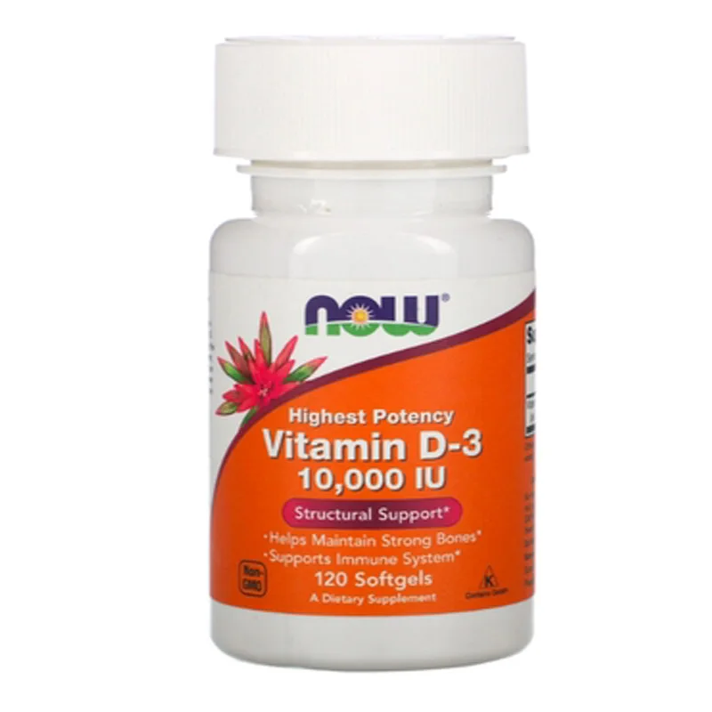 

Now Vitamin D-3 10000 IU 120 Capsules Helps Maintain Strong Bones Free shipping