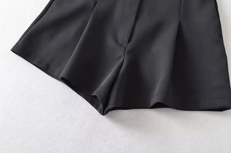 Withered England Style Fashion High Wasit Loose Suit Shorts Women Office Lady Solid Simple Bermuda