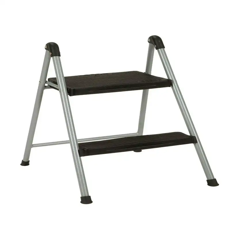 

Two Step Steel, Resin Steps, Step Stool without Handle, /Black Multifunctional Folding Ladder