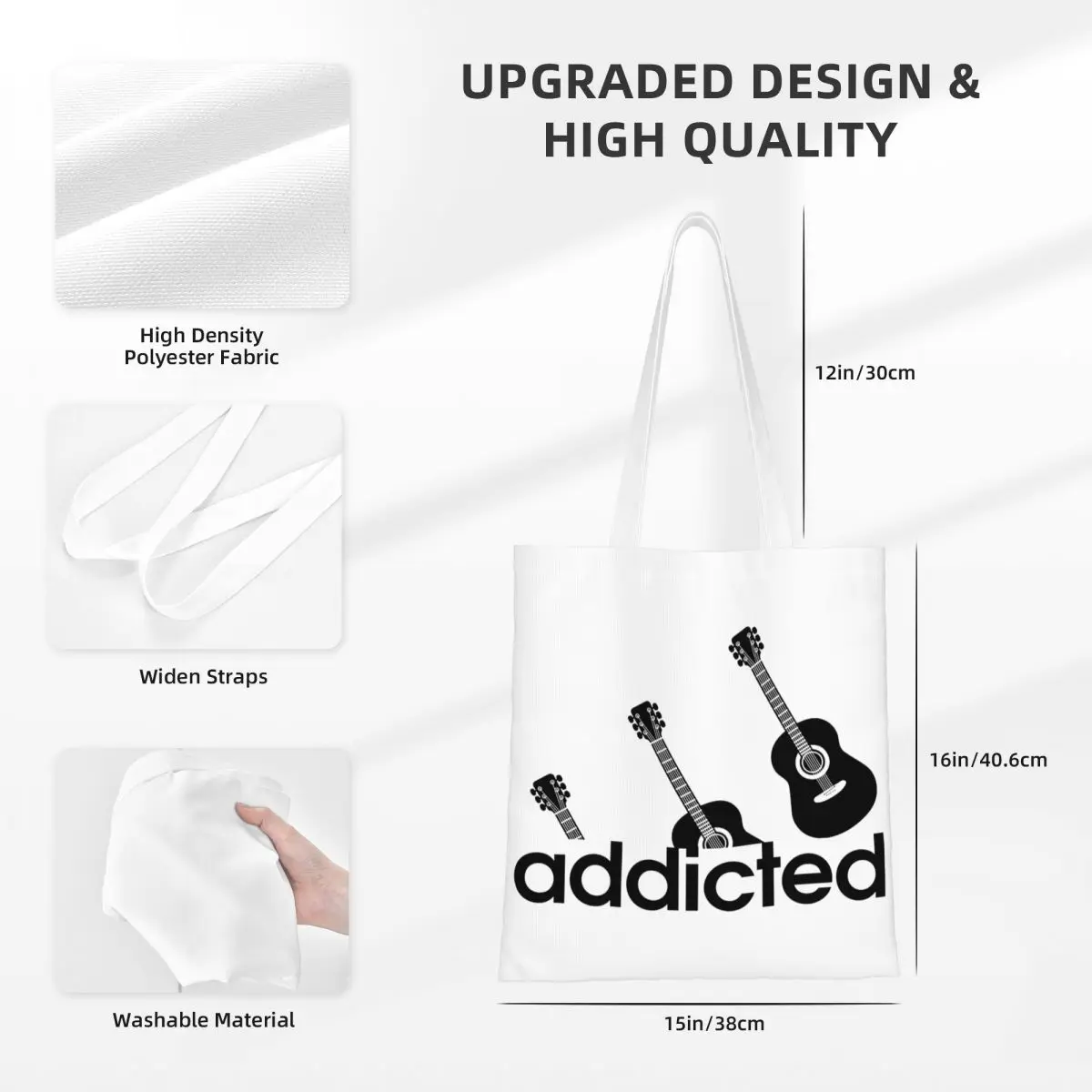 Холщовая Сумка-тоут для гитары музыки