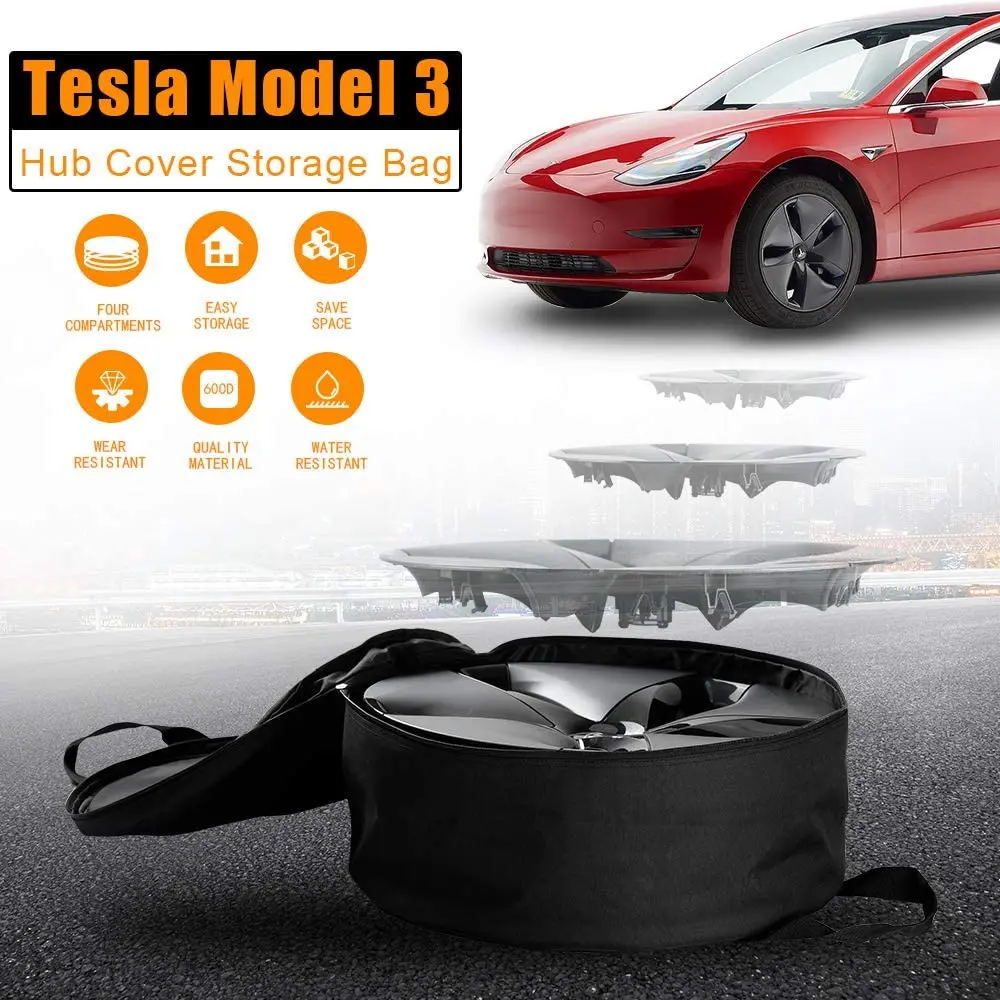 

Чехол на колесо для Tesla Model 3, 18 дюймов, для модели Y, 19 дюймов, сумка для хранения Hubcap, водонепроницаемая крышка на колесо, запасная сумка для переноски