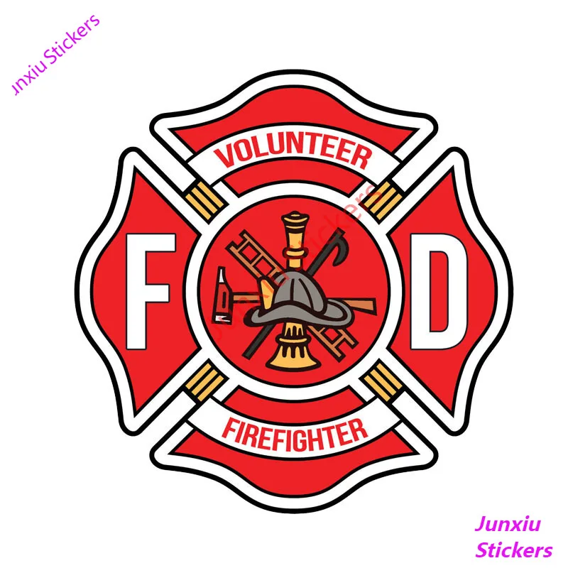 

Volunteer Firefighter Logo Car Sticker Decal for Bumper Window Rear Windshield Laptop Other Vehicle Auto Accessories KK14*14cm