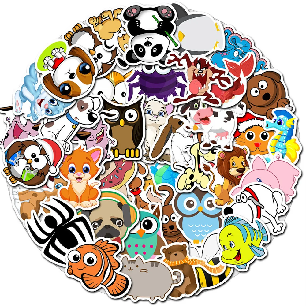 

10/30/50PCS Small Animal Graffiti Stickers Popular Cute Cartoon Trolley Case Suitcase Small Fresh Refrigerator WaterCupWholesale