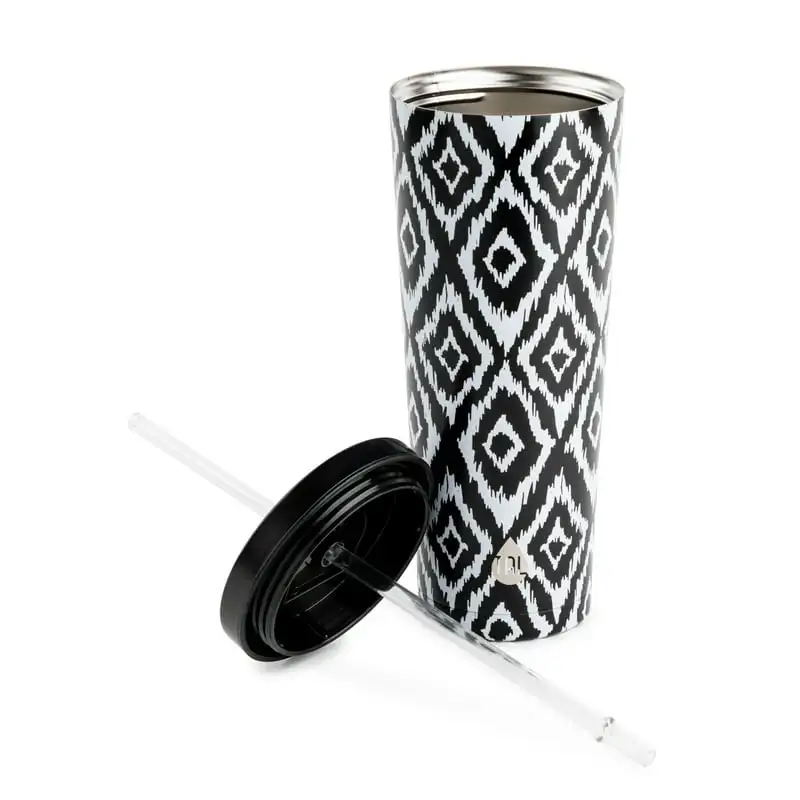 

Beautiful Premium 24oz Steel Coolie Tumbler with Black and White Color Design, Durable and Enjoyable.