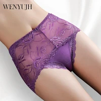 women sexy lace panties cotton crotch breathable high quality high waist underwear female intimates briefs new plus size 2xl