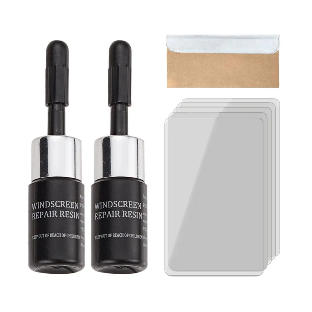 

Набор для ремонта ветрового стекла автомобиля, 2 бутылки с инструментом для восстановления трещин и стекла