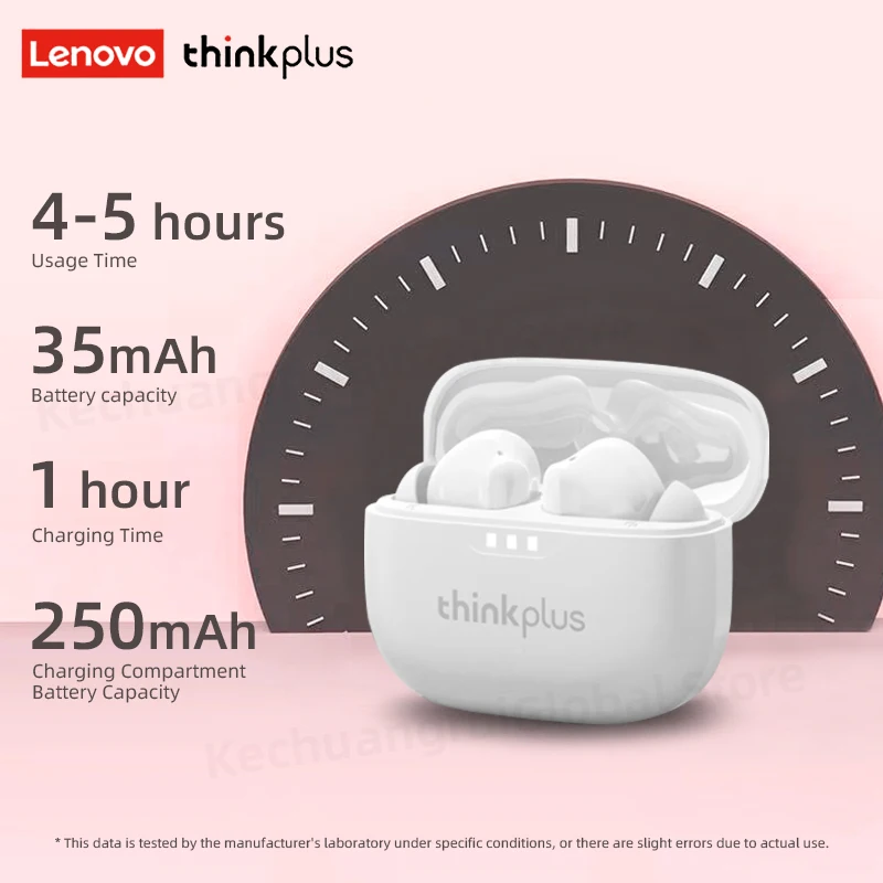 Фото 2023 оригинальные беспроводные наушники Lenovo Bluetooth 5,2, наушники HiFi, спортивные наушники с шумоподавлением, сенсорное управление, новый подарок №4