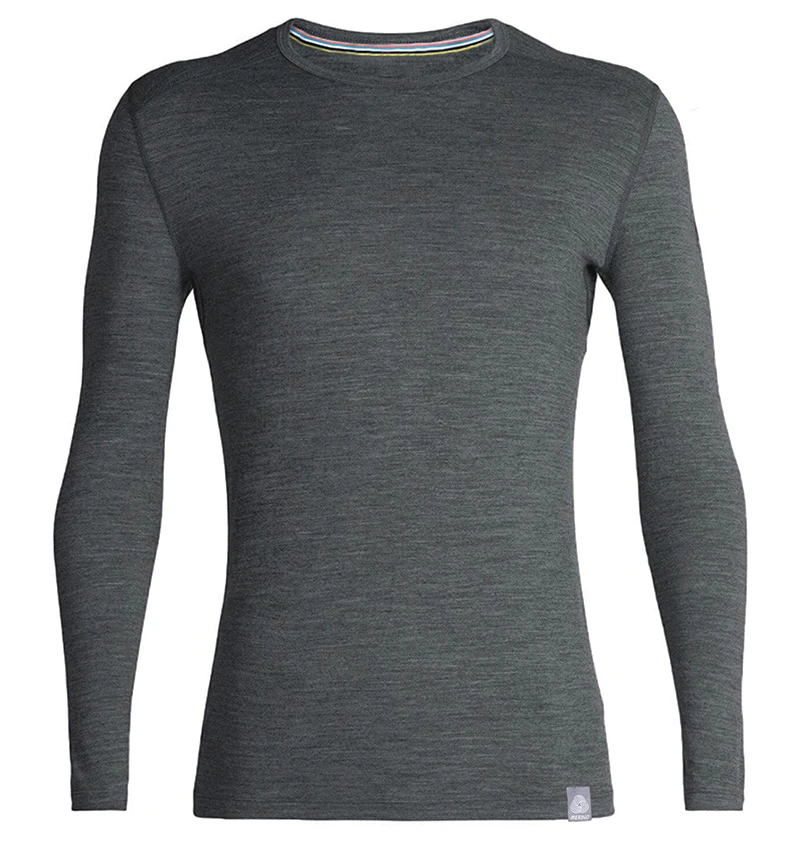 

Men Merino Wool Base Layer 100% Merino Wool Men Merino Shirt 250G Crew Shirts LS Thermal Warm Underwear Top Everyday Baselayer