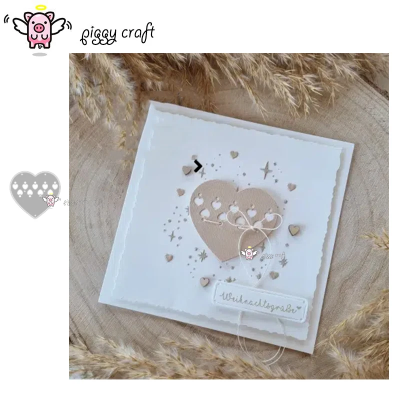 Piggy Craft металлические штампы для резки форма рамка в форме сердца скрапбукинга