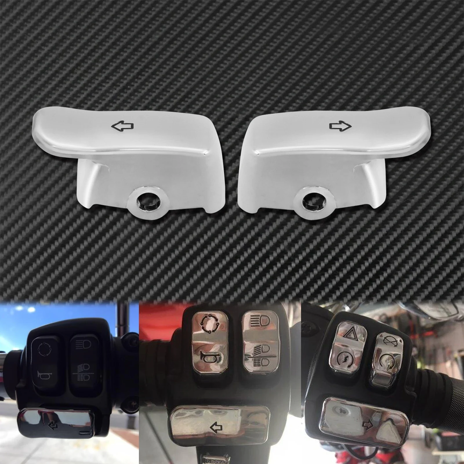 

2xмотоциклетные черные/хромированные удлинители указателей поворота, кнопка переключения, расширенная крышка для Harley Sportster Dyna Fat Bob FXDF Softail