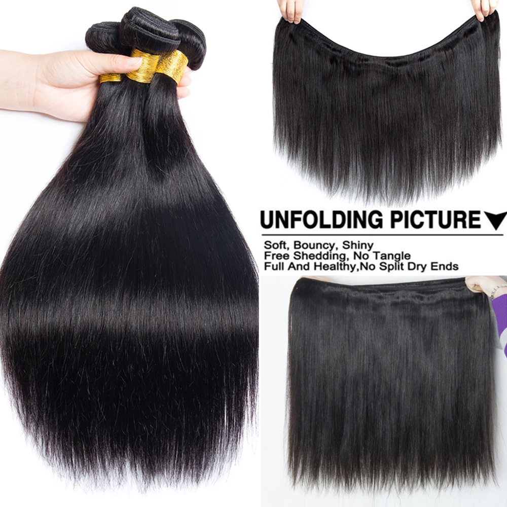 Фото Натуральные прямые волосы Jupade: Малайзийские пучки Remy Raw Hair, 30 дюймов, для наращивания №2