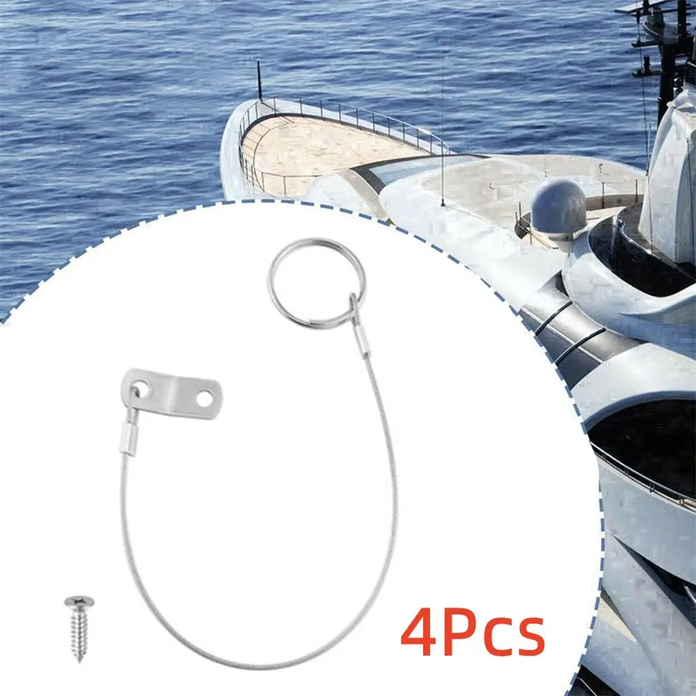 

Boat Quick Release Ring Stainless Steel Anti-lost Rope Pin 1 Loop Safety Tether Wire Lanyard Cable Loss Prevention