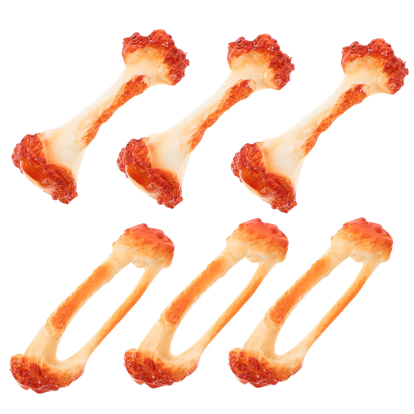 

6 Pcs Showcase Chicken Bone Prop Fake Food Decorate Artificial Simulation Pvc Legs Bones Model