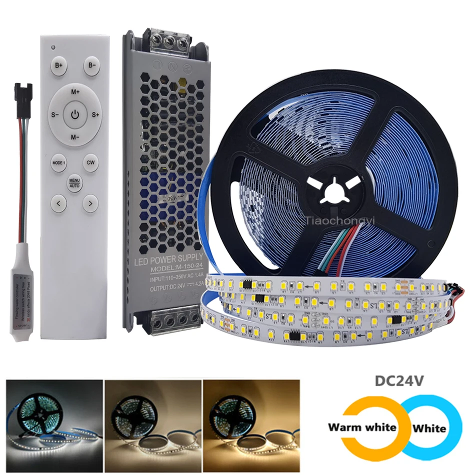 

DC24V Running Water LED Strip 2835 SMD 120LEDs/m WS2811 Horse Race Light With Wireless Wall Controller 3000K 4000K 6000K 5M 10M