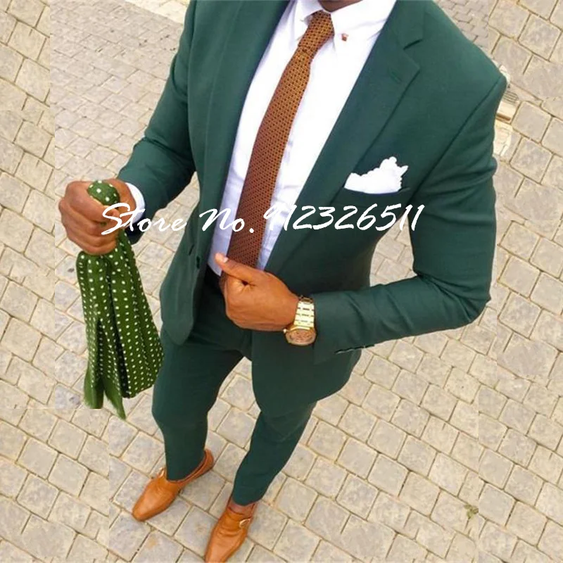 

2021 зеленый костюм для мужчин, свадебные мужские костюмы для жениха, облегающие мужские костюмы для вечеринок, изготовленные на заказ 2 предм...