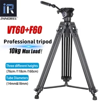 vt60 professional video system tripod and hydraulic fluid head aluminum camera stand for dslr camcorder dv slider 10kg max load