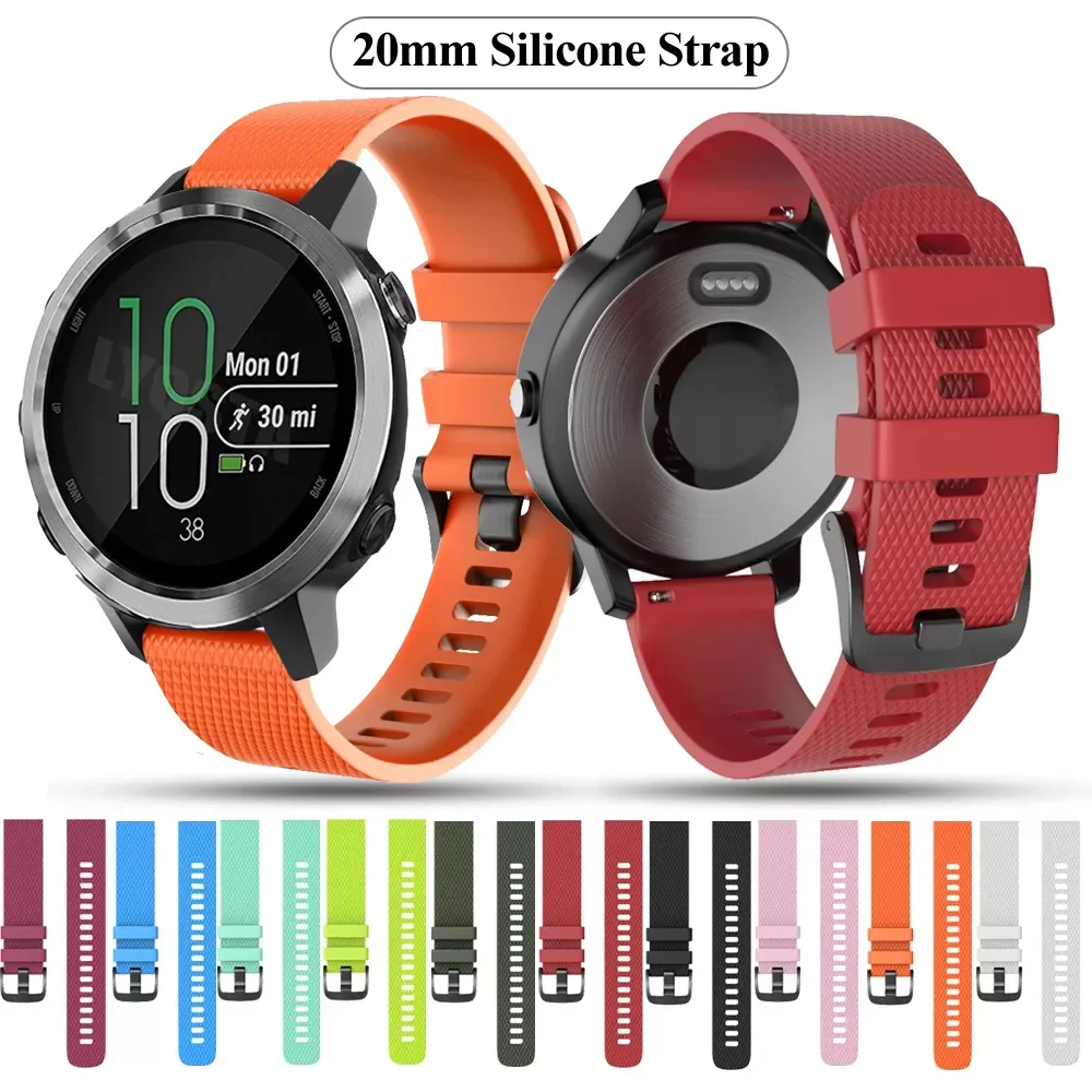

20mmWrist Strap For Garmin Venu/SQ/Vivomove HR/Vivoactive 3 Watchband Silicone Wristband Forerunner 245 645 Watch Band Bracelet