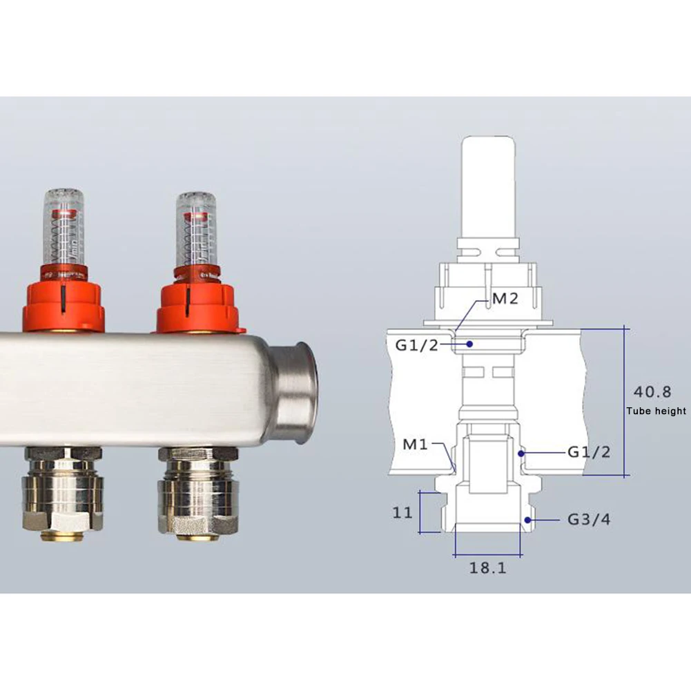

Flow Regulator Underfloor Heating Manifold Flow Meter Home Floor Heating Part Underfloor Heating Manifold Accessories Floor Heat