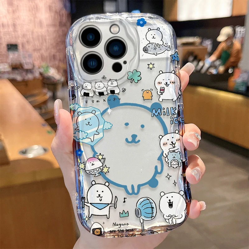 Фото Мягкий чехол из ТПУ с 3D-волнами и мультяшным медведем Qoos для Google Pixel 7 8 9 10 Pro XL 5G, задняя крышка из мягкого ТПУ №4