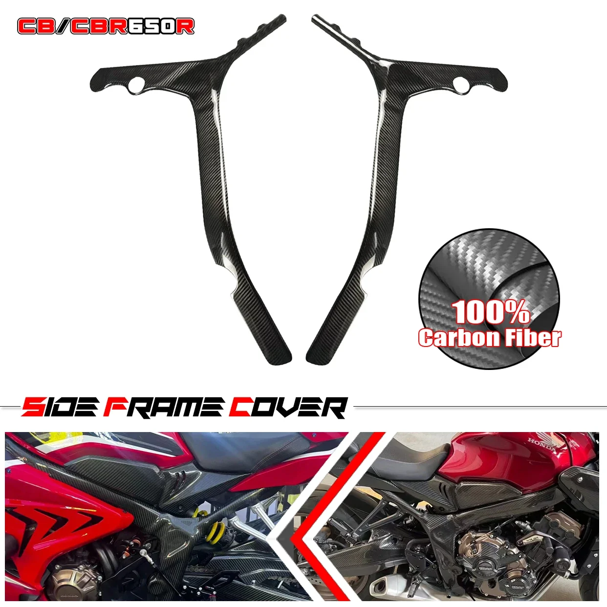 100% настоящее сухое углеродное волокно подходит для HONDA CB650R 2019-2023 CBR650R передний