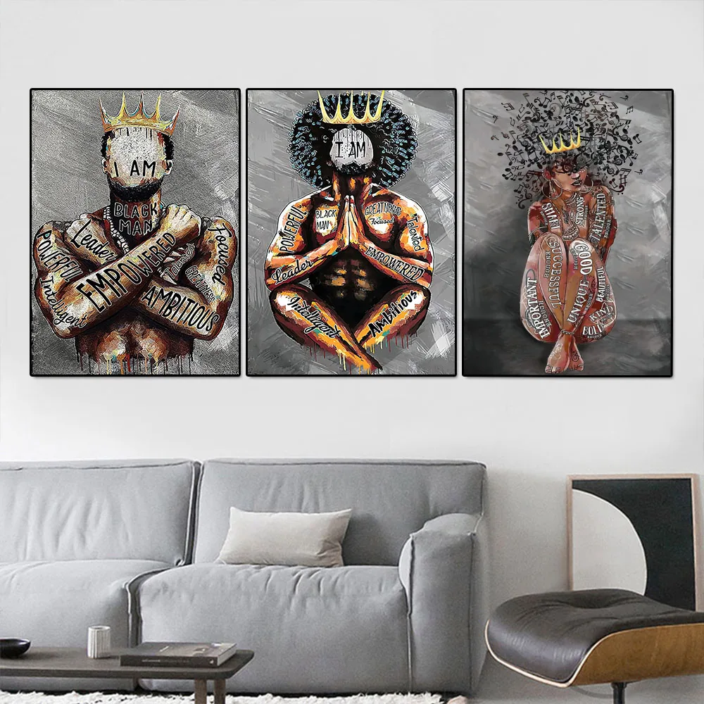 Настенная картина черный человек плакат афроамериканского человека Я