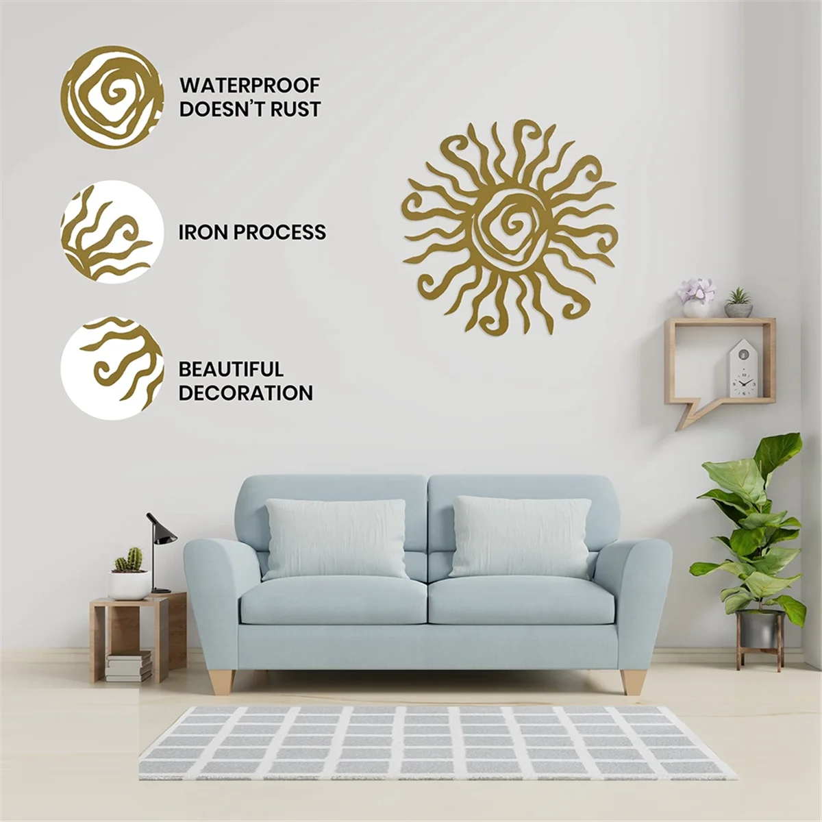 Металлическая настенная скульптура Sun наружный декор 11 8 дюйма устойчивая к