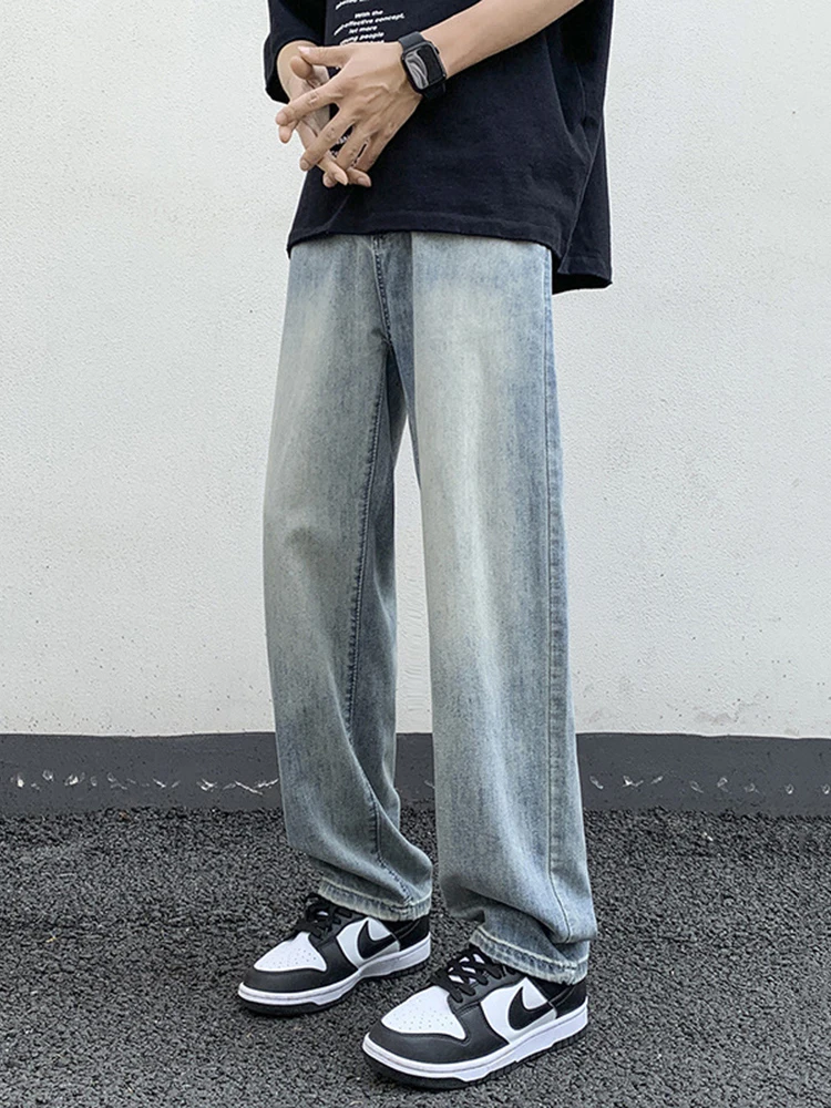 Baggy Streetwear Jeans for Men - Summer Thin Ice Silk Denim Pants with American Vibe Perfect for Street Style and Everyday Wear